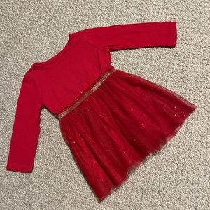 Cat & Jack red and gold tulle dress size 12M